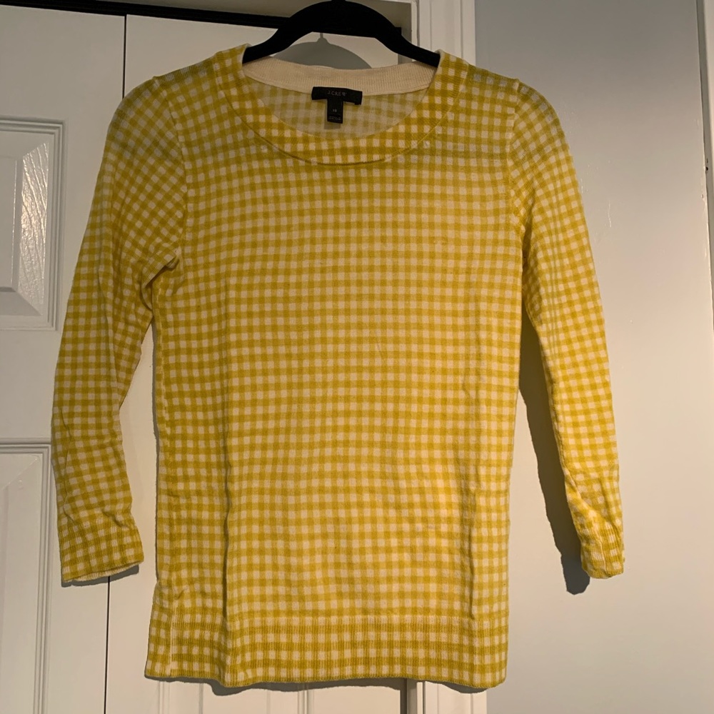 Yellow gingham sweater